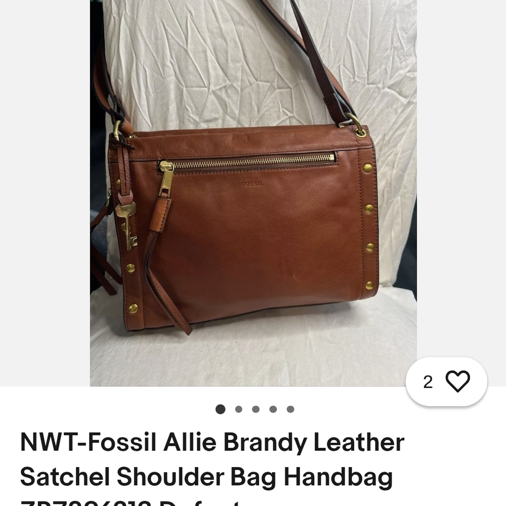 Fossil Brown Leather Satchel Shoulder Bag